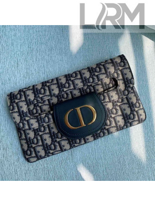 Dior Small DiorDouble Chain Bag in Blue Oblique Canvas 2021