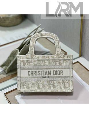 Dior Mini Book Tote Bag in Gold Oblique Embroidery M1286 2022 18