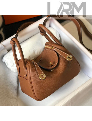 Hermes Lindy Mini Bag 19CM Brown/Gold 2020 
