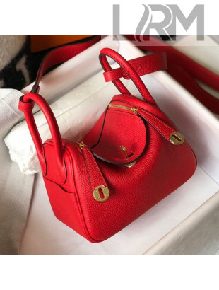 Hermes Lindy Mini Bag 19CM Red/Gold 2020 