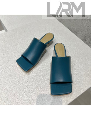 Bottega Veneta Stretch Lambskin Heel Sandals 4cm Blue 2022 032161