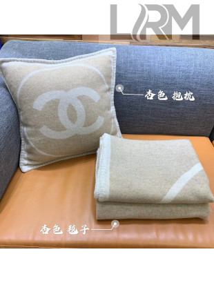 Chanel Wool Pillow/Blanket 45x45cm Beige 2021 110268