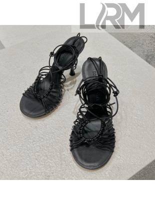 Bottega Veneta Dot Strap Lamskin High Heel Sandals 9.5cm Black 2022 032168