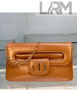 Dior Medium DiorDouble Chain Bag in Gold Brown Smooth Calfskin 2021