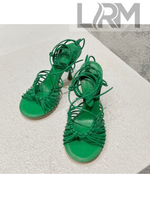 Bottega Veneta Dot Strap Lamskin High Heel Sandals 9.5cm Green 2022 032172