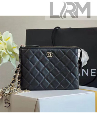 Chanel Quilted Lambskin Pouch AP1957 Black 2020
