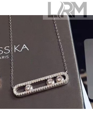 Messika Three Move Crystal Necklace Silver 2019