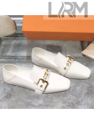 Louis Vuitton Bahia Calfskin Flat Loafers White 2021