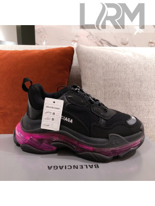 Balenciaga Triple S Sneakers Black/Pink 2021 18 (For Women and Men)