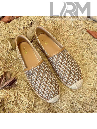 Dior Flat Espadrilles in Oblique  Embroidered Canvas Brown 2021