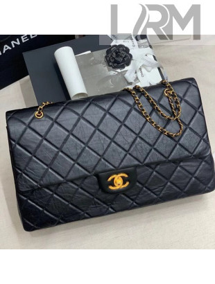 Chanel Vintage Quilted Calfskin Classic Oversize Flap Travel Bag Black 2020