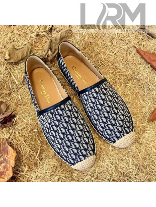 Dior Flat Espadrilles in Oblique  Embroidered Canvas Blue 2021