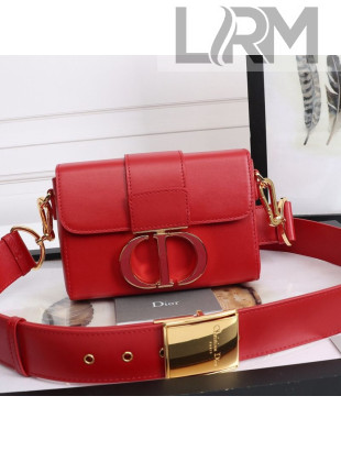 Dior 30 Montaigne Mini Box Shoulder Bag in Red Box Calfskin 2021
