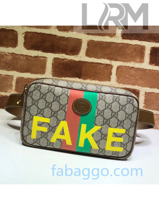 Gucci 'Fake/Not' Print Belt Bag 602695 Beige 2020