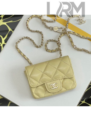 Chanel Quilted Lambskin Classic Belt Bag AP1952 Yellow 2020