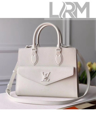 Louis Vuitton Lockme Tote PM Bag in Grainy Calfskin M55817 White 2020