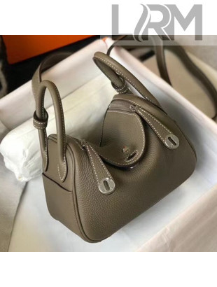 Hermes Lindy Mini Bag 19CM Elephant Grey/Silver 2020