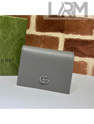 Gucci GG Marmont Leather Card Case Wallet 456126 Grey 2021 