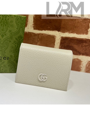 Gucci GG Marmont Leather Card Case Wallet 456126 White 2021 