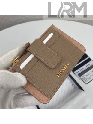 Prada Saffiano Leather Card Holder 1MC038 Nude/Beige 2020