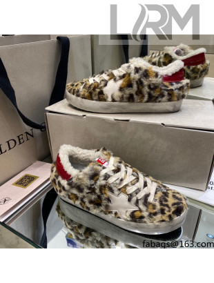 Golden Goose Super-Star Sneakers in Leopard Print Shearling 2021