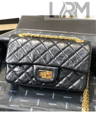 Chanel Quilted Aged Calfskin Small 2.55 Flap Bag A37586 Black 2019
