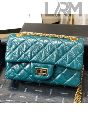 Chanel Quilted Aged Calfskin Small 2.55 Flap Bag A37586 Blue 02 2019