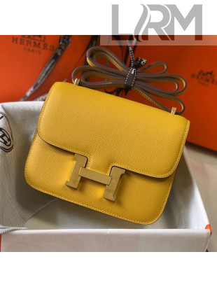 Hermes Constance Bag 18/23cm in Eosom Leather Lamber Yellow/Gold 2021