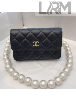 Chanel Quilted Lambskin Waist Bag/Clutch with Chain AP1898 Black 2020 TOP