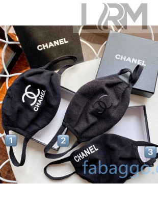 Chanel Cotton Logo Mask Black 2020