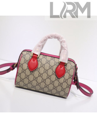 Gucci GG Canvas Mini Duffle Bag 432123 Beige/Red/Pink 2021