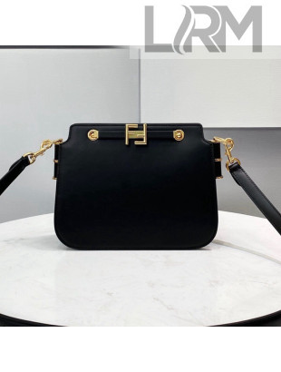 Fendi Touch Gusseted Leather Bag Black 2021