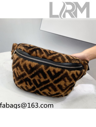 Fendi FF Wool Fur and Calfskin Belt Bag Brown/Black 2021