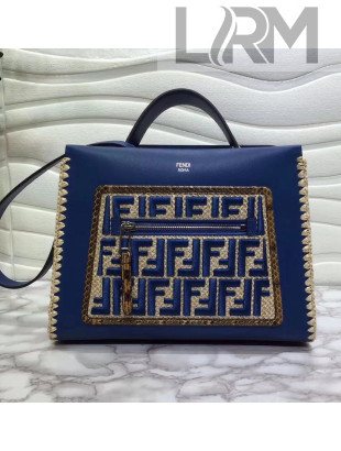 Fendi Runaway Small Bag With Exotic Details Blue 2018