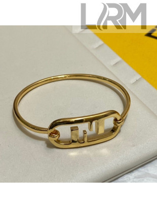 Fendi FF Logo Bracelet Gold 2021 77