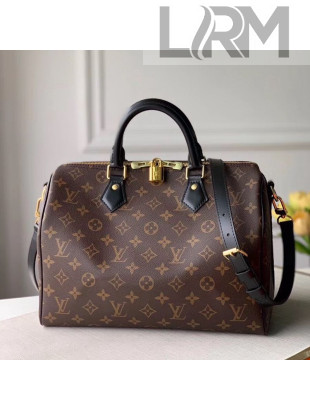 Louis Vuitton Speedy 30 Monogram Canvas Top Handle Bag M48284 Black 2020