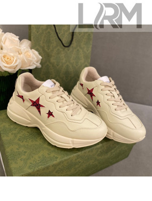 Gucci Rhyton Sneakers with GG Star Ivory White 2022 15