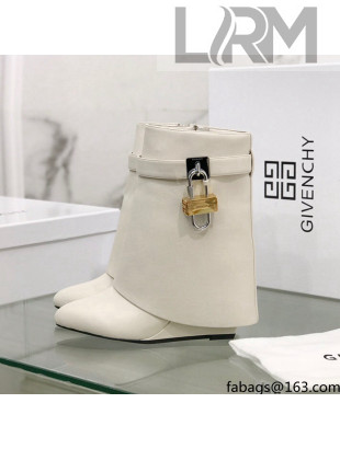 Givenchy Shark Lock Ankle Boots in Leather White 2021