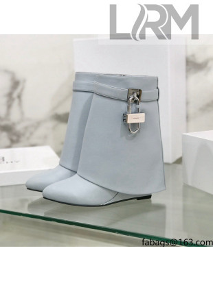 Givenchy Shark Lock Ankle Boots in Leather Light Grey 2021