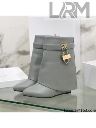 Givenchy Shark Lock Ankle Boots in Leather Grey 2021