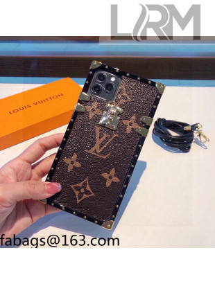 Louis Vuitton Lock Monogram Canvas iPhone Case Brown 2021 1104123