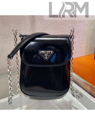 Prada Brushed Leather Mini Bag 1BH185 Black 2021