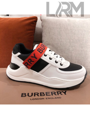 Burberry Check Canvas and Leather Sneakers White/Red 2020 (For Women and Men)