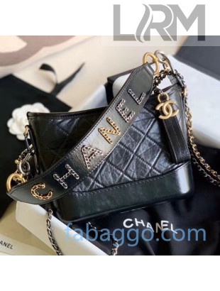 Chanel Aged Calfskin Gabrielle Small Hobo Bag AS0865 Black 2020