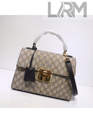 Gucci Padlock Bee GG Canvas Top Handle Bag ‎453188 Beige 2020