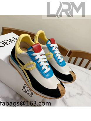 Loewe Suede & Calfskin Sneakers White/Yellow 2021 111740