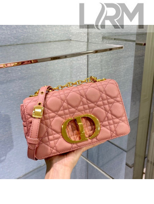 Dior Small Caro Chain Bag in Candy Pink Soft Cannage Calfskin 2021