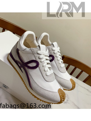 Loewe Suede & Fabric Sneakers White/Grape 2021 111741