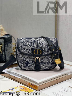 Dior Medium Bobby Bag in Blue Toile de Jouy Embroidery 2021