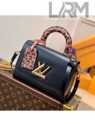 Louis Vuitton Twist MM Handbag in Epi Leather and Leopard Print M58568 Black For 2021 Wild at Heart